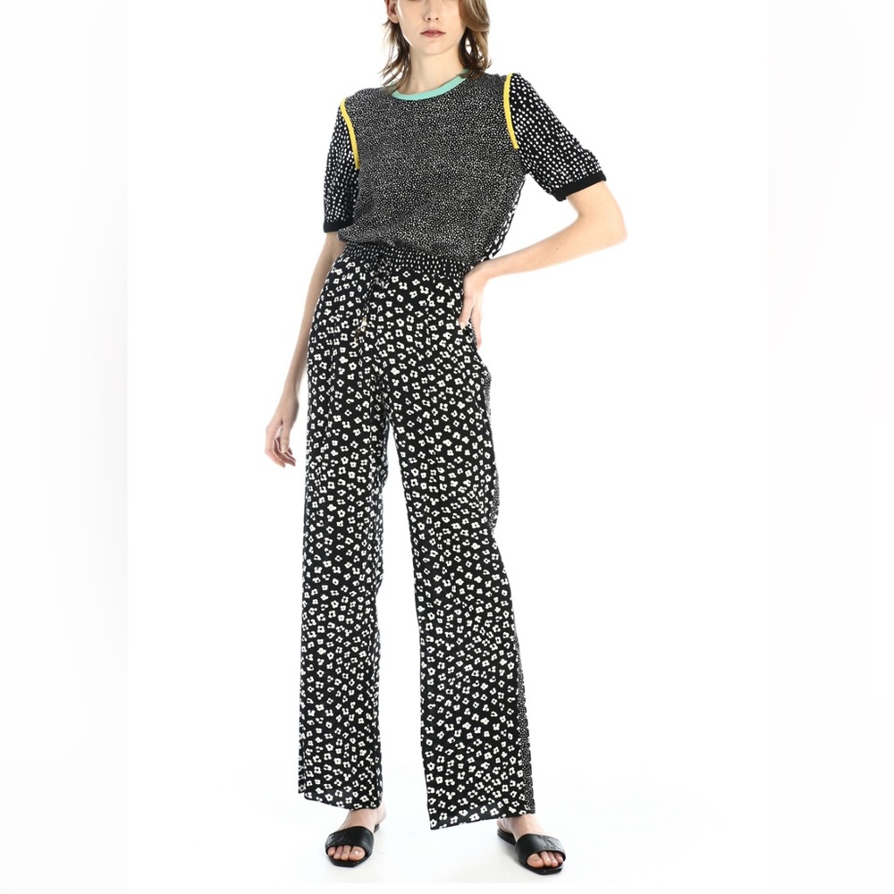 SOLD! on Ebay MaxMara label cut Made in Italy Silk Wide-leg joggers M 165/88A - Picture 2 of 12